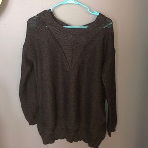 Oversized patterned back sweater